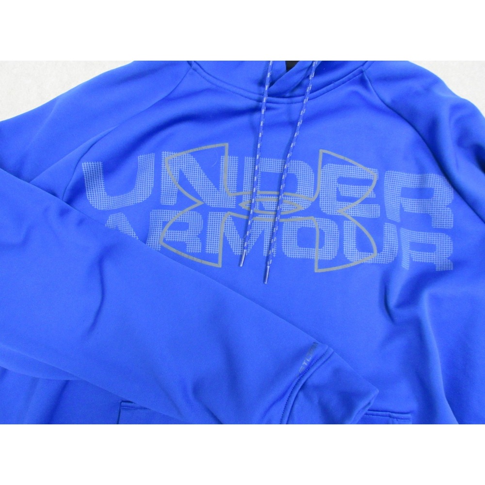 Under Armour Storm ColdGear Hoodie Mens Large Blue Loose Fit Pullover Sweatshirt